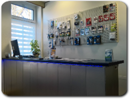 Blick auf die Ladentheke